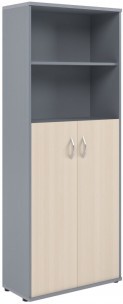 Шкаф с глухими средними дверьми СТ-1.6 Клен/Металлик 770*365*1975