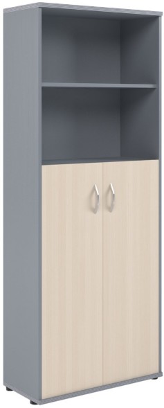 Шкаф с глухими средними дверьми СТ-1.6 Клен/Металлик 770*365*1975