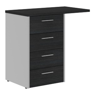 Тумба приставная OLC-4D.2.A Дуб Сонома светлый/Металлик 800х450х750 OFFIX NEW