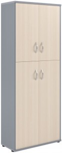 Шкаф с глухими малыми и средними дверьми СТ-1.8 Клен/Металлик 770*365*1975