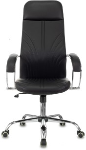 Кресло руководителя Бюрократ CH-610SL черный эко.кожа крестов. металл хром пластик черный