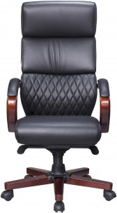 Кресло руководителя Everprof President Wood экокожа Черный 