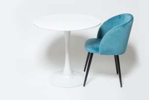 Стол кухонный Tulip style белый, d-90 см