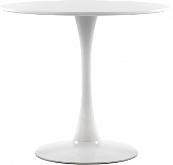 Стол Barneo T-3 Tulip style, MDF, H-75cm - круг диаметр 100см, RAL9003 белый, каркас RAL9003 белый