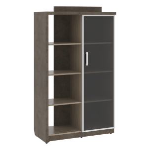 Шкаф СФ-534182 Бетон чикаго тем F187 ST9/Дрифтвуд H3090 ST22 1037х454,5х1770 WOOD&STONE