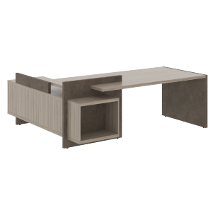 Стол СФ-531202 Дрифтвуд /Бетон чикаго темно-серый 2200х1996х840 WOOD&STONE