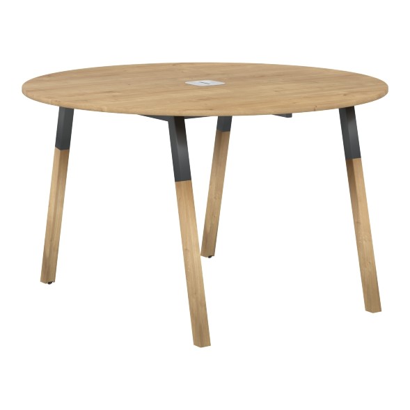 Стол FRST 1250 Белый премиум/Белый-Бук 1250х1250х733 FORTA