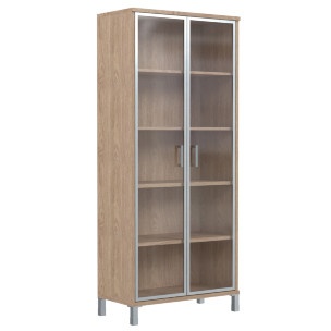 Шкаф высокий со стеклянными дверьми в AL-рамке B 430.8 900х450х2054 BORN